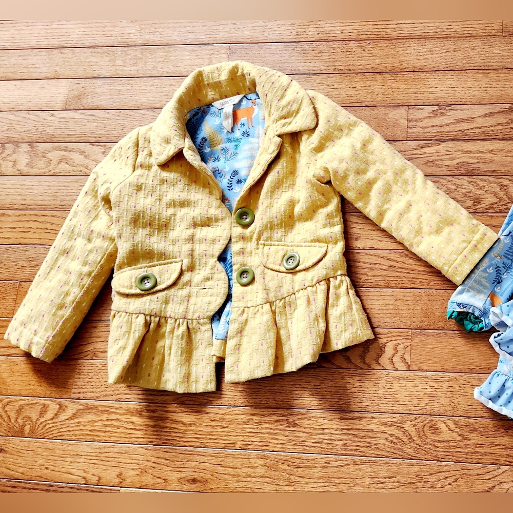 Matilda Jane Yellow Kids Blazer with Button Accents